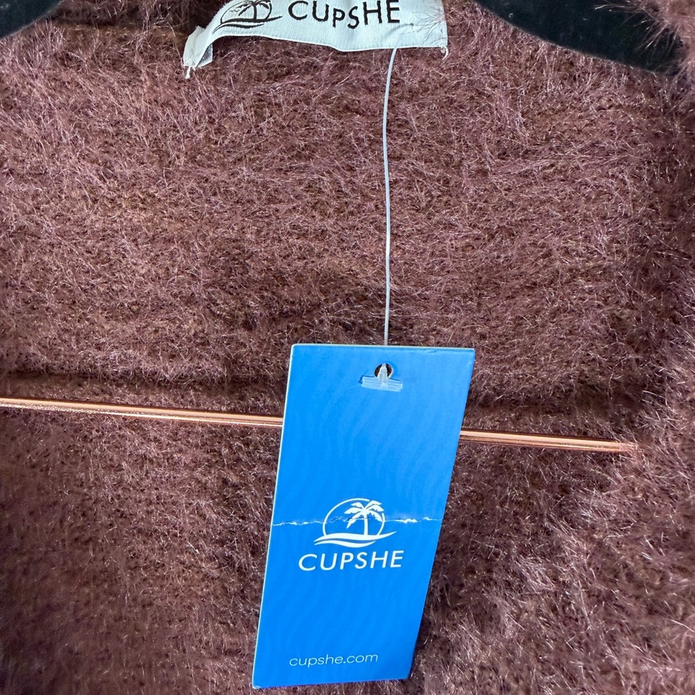Women's Cozy Bow-Adorned Cardigan Sweater - Cupshe-L-Brown - Picture 8 of 12